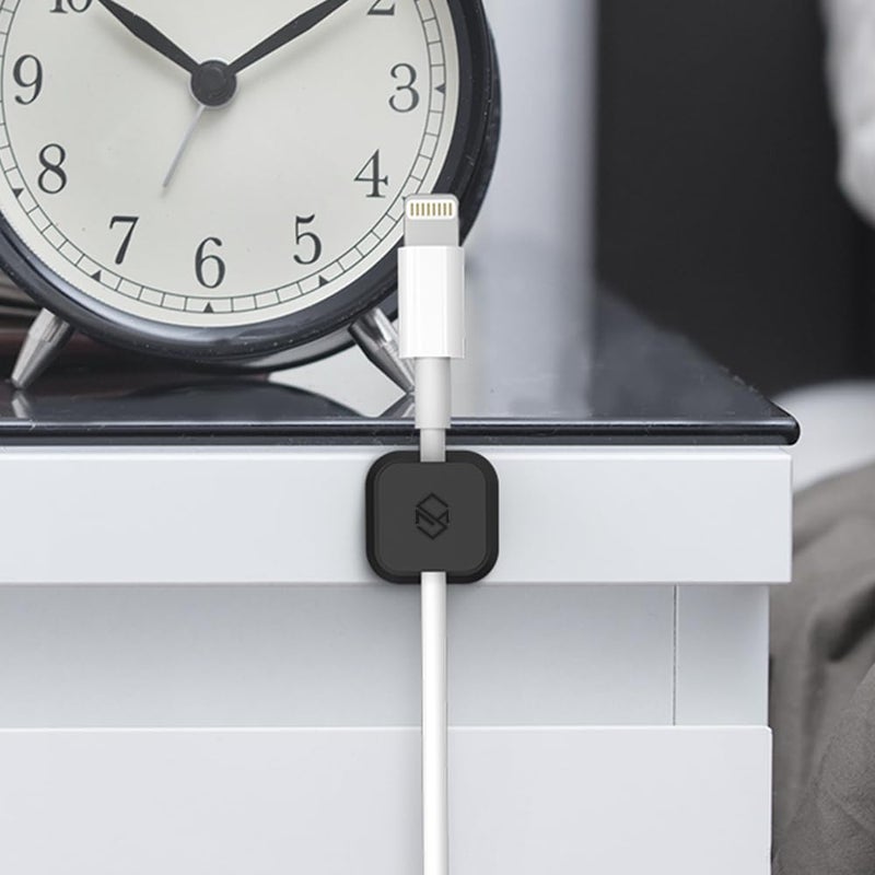 Sinjimoru Magnetic Cable Clips, Multipurpose Cable Management for Car and Office Supplies Self Adhesive Cable Organizer Clip. Magnetic Cable Holder 3pcs White - Image 5